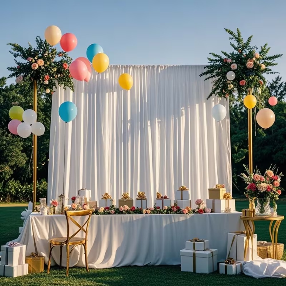 Satin Backdrop Curtain, Wrinkl - Photography Hotel ulasan dan harga