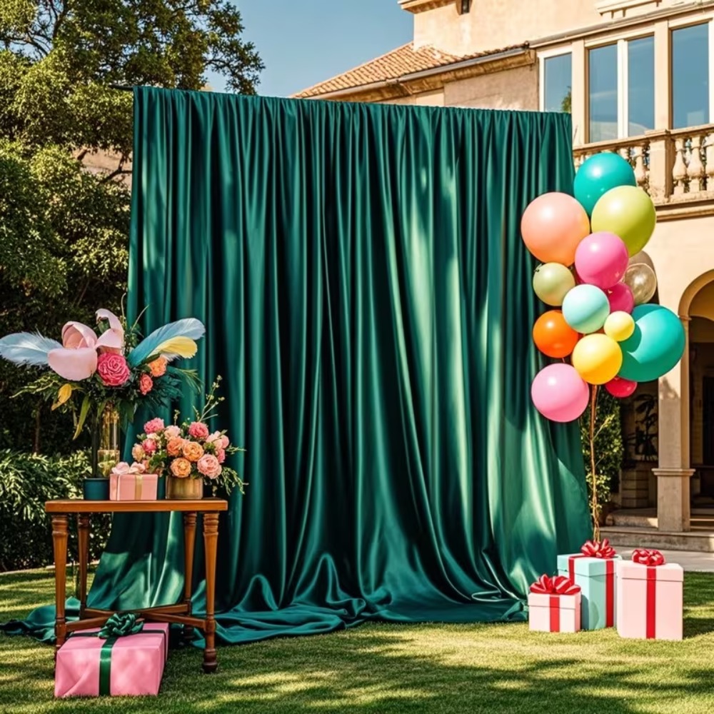 Satin Backdrop Curtain, Wrinkl - Photography Hotel ulasan dan harga