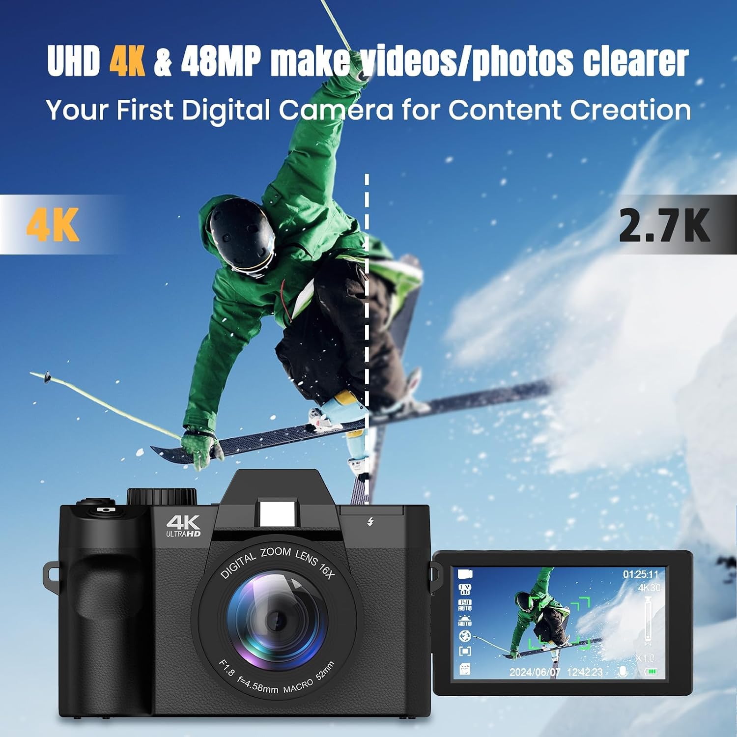48MP Digital Camera with WiFi  - Photography Zoom ulasan dan harga