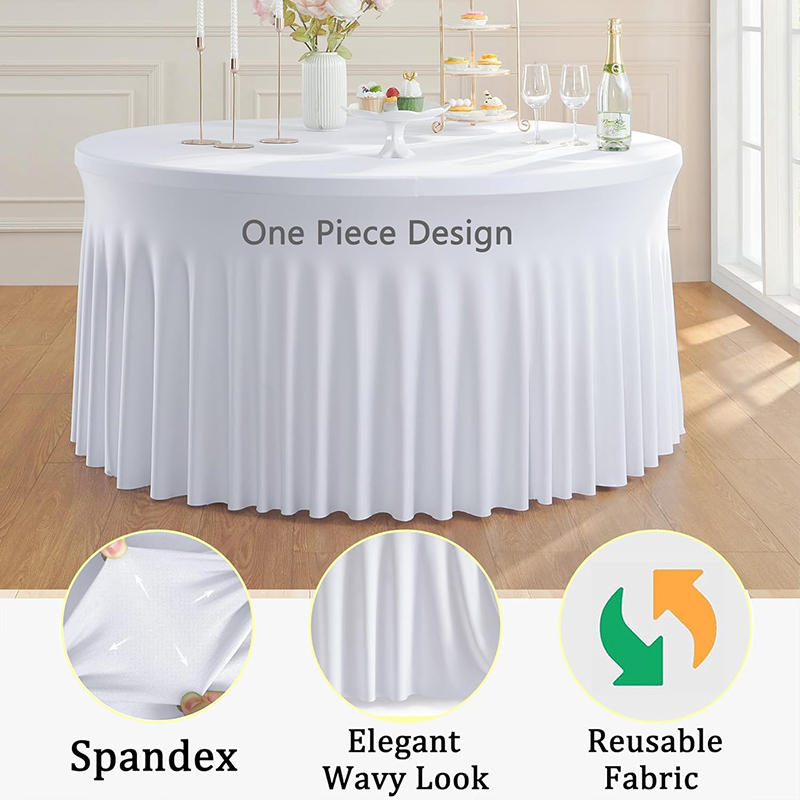White Round Spandex Tablecloth - Photography Hotel ulasan dan harga