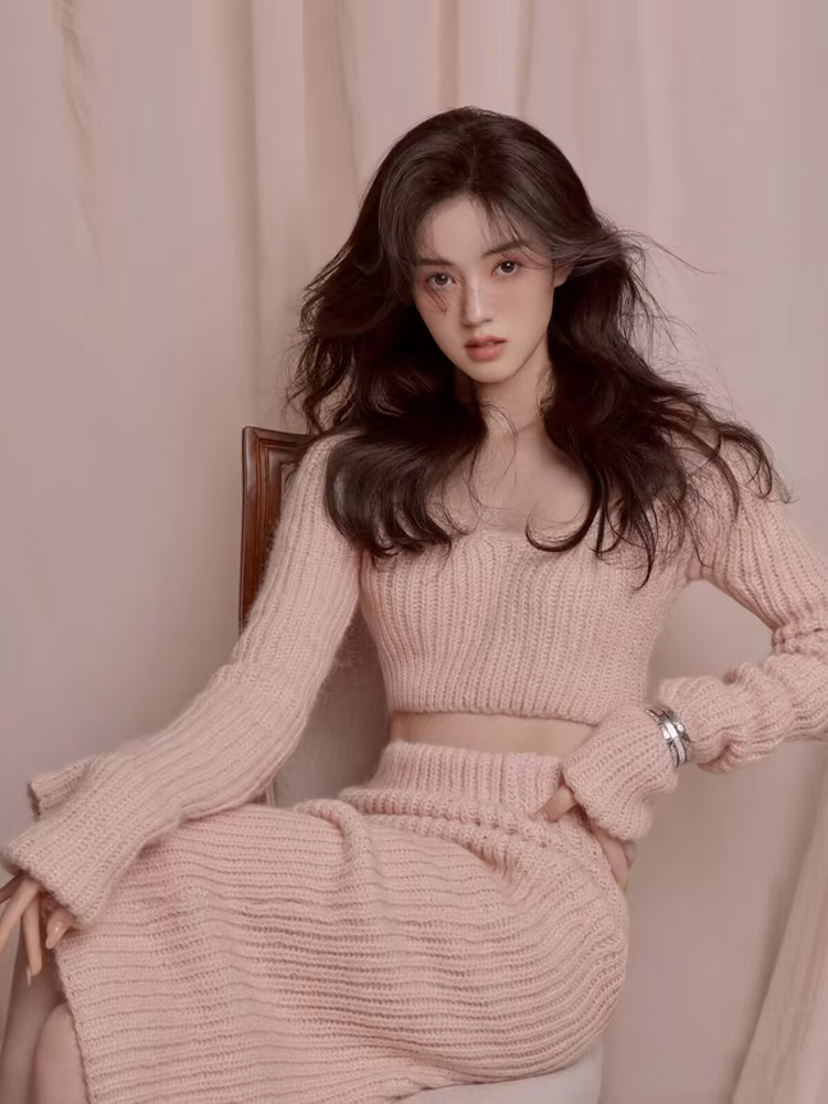 Slimming Knitted Set Photograp - Photography Young ulasan dan harga