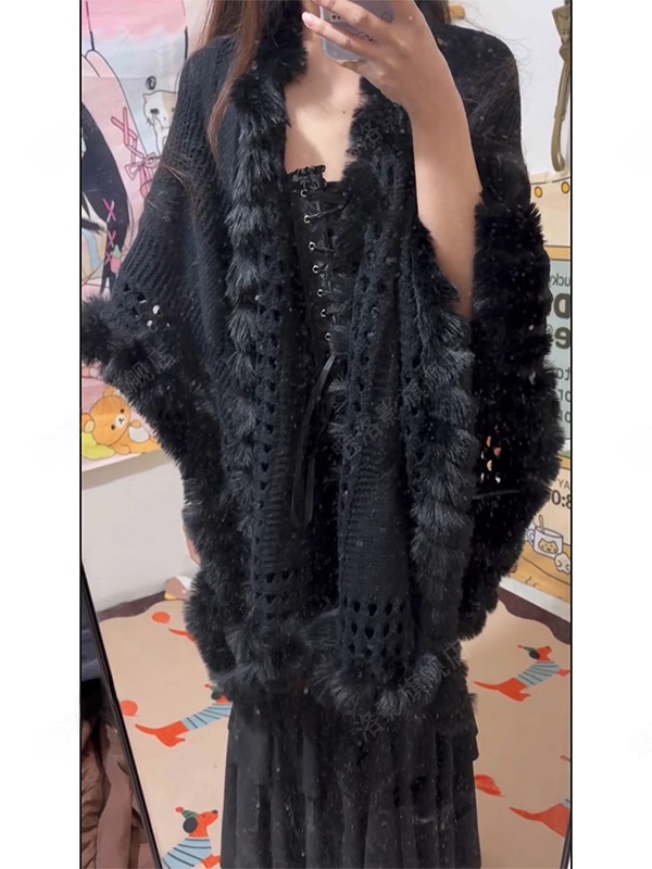 Warm Knitted Shawl Fashionable - Photography Young ulasan dan harga