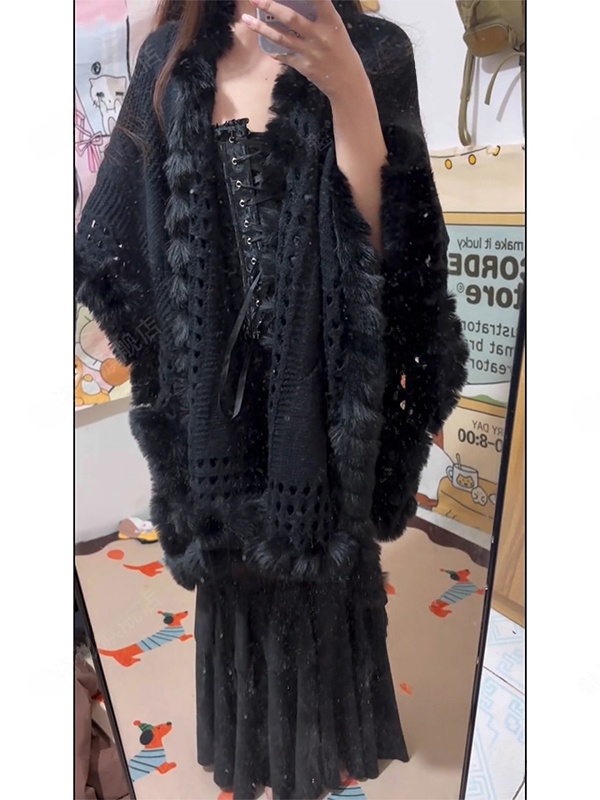 Warm Knitted Shawl Fashionable - Photography Young ulasan dan harga